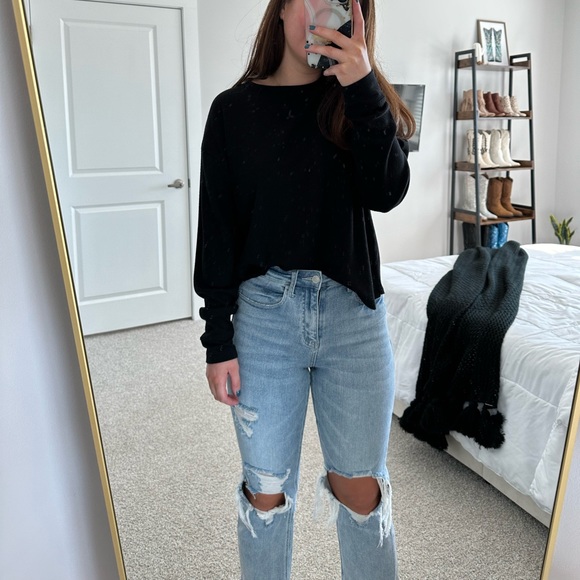 Double Zero Black Waffle Knit Tee - Picture 3 of 8